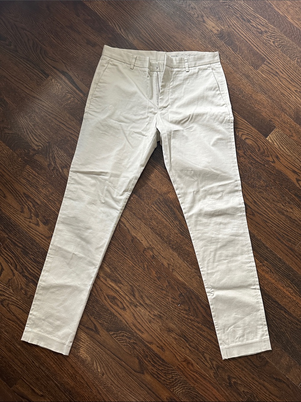 COS Men's Slim Chinos in Light Cream
